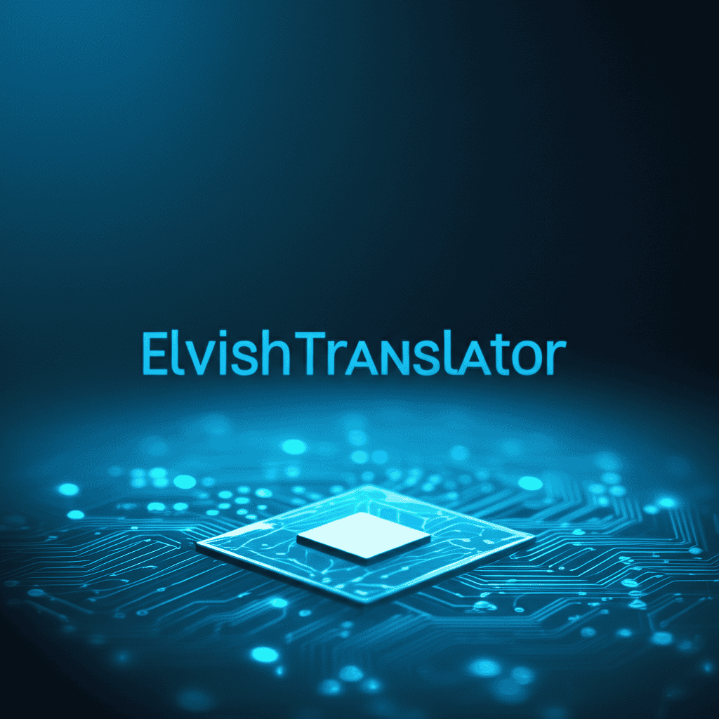 Elvish Translator interface with Elven script and English text